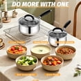 thumbnail image 3 of Coliware 1 & 2 QT Saucepan Set, Nonstick Small Milk Pot with Stay-Cool Handles Visible Glass Lid & Tri-Ply Bottom for Even Heating, Stainless Steel Pot Compatible with All Induction, Dishwasher Safe, 3 of 15