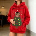 thumbnail image 2 of LWFFDAW Womens Christmas Pet Pouch Hoodie Xmas Tree Print Sherpa Fleece Hoodies Winter Warm Fuzzy Hoodie Long Sleeve Hooded Sweatshirts with Pockets, 2 of 6