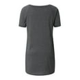 thumbnail image 5 of Mohiass Womens Long Tunics or Tops to Wear with Leggings Short Sleeve Blouses Shirts Gray 5XL, 5 of 5