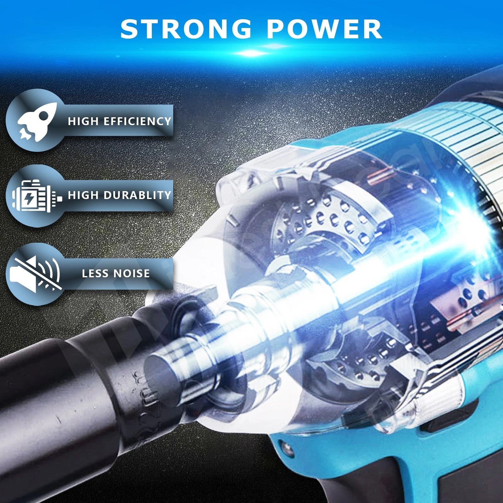 iMeshbean 1/2" Cordless Electric Impact Wrench 550N.m High Torque Brushless Drill Bare Tool