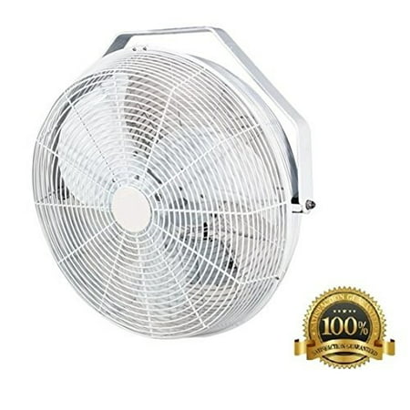 pow18b 18 inch white indoor & outdoor wall, ceiling, or pole mount fan 3120 cfm 3 speed, industrial grade, design for restaurant, barns, back yard, works with