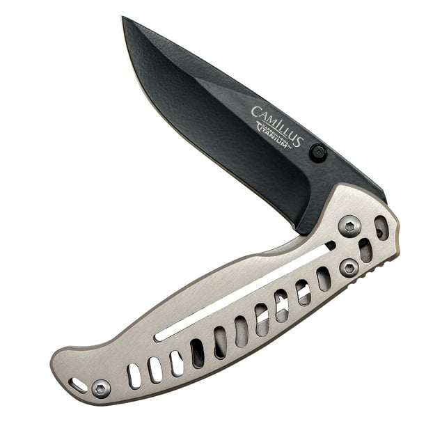 Camillus Edc3 Carbonitride Titanium 9" Folding Knife, 3" Blade, Hunting/Camping, Silver