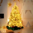 thumbnail image 4 of Costway 4.5 FT Pre-Lit Flocked Christmas Tree Hinged Artificial Xmas with 200 LED Lights, 4 of 10