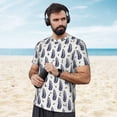 thumbnail image 4 of Wukai Blue Leaves Print Men's Short-Sleeved Mesh T-Shirt,Quick-Dry Short Sleeve Workout T-Shirt-3X-Large, 4 of 8