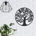 thumbnail image 5 of Decoración de pared de árbol de la vida de metal, arte de silueta para regalo de interior, regalo al aire libre, decoración del hogar y jardín (negro, 30x30cm), 5 of 5