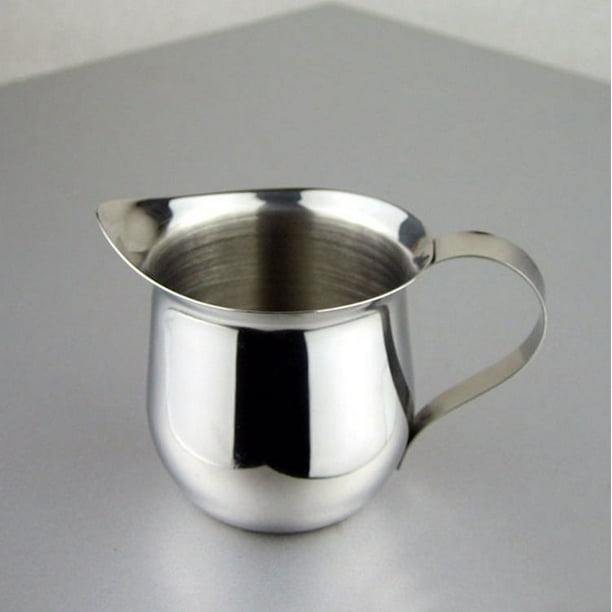 Taza de leche pequeña de acero inoxidable Taza de leche moderna Taza de leche para café Guirnalda Taza pequeña con boca puntiaguda Taza para batido de leche Taza de leche