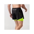 thumbnail image 4 of Mens 2 in 1 Running Shorts Quick Dry Gym Athletic Workout Clothes with Side Pockets, 4 of 8