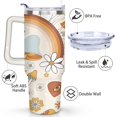 thumbnail image 3 of 40oz Colorful Botanical Mushroom Stainless Steel Flip Straw Tumbler Spill Proof Travel Cup Double Wall Vacuum Insulated Coffee Mug with Top Handle, 3 of 6