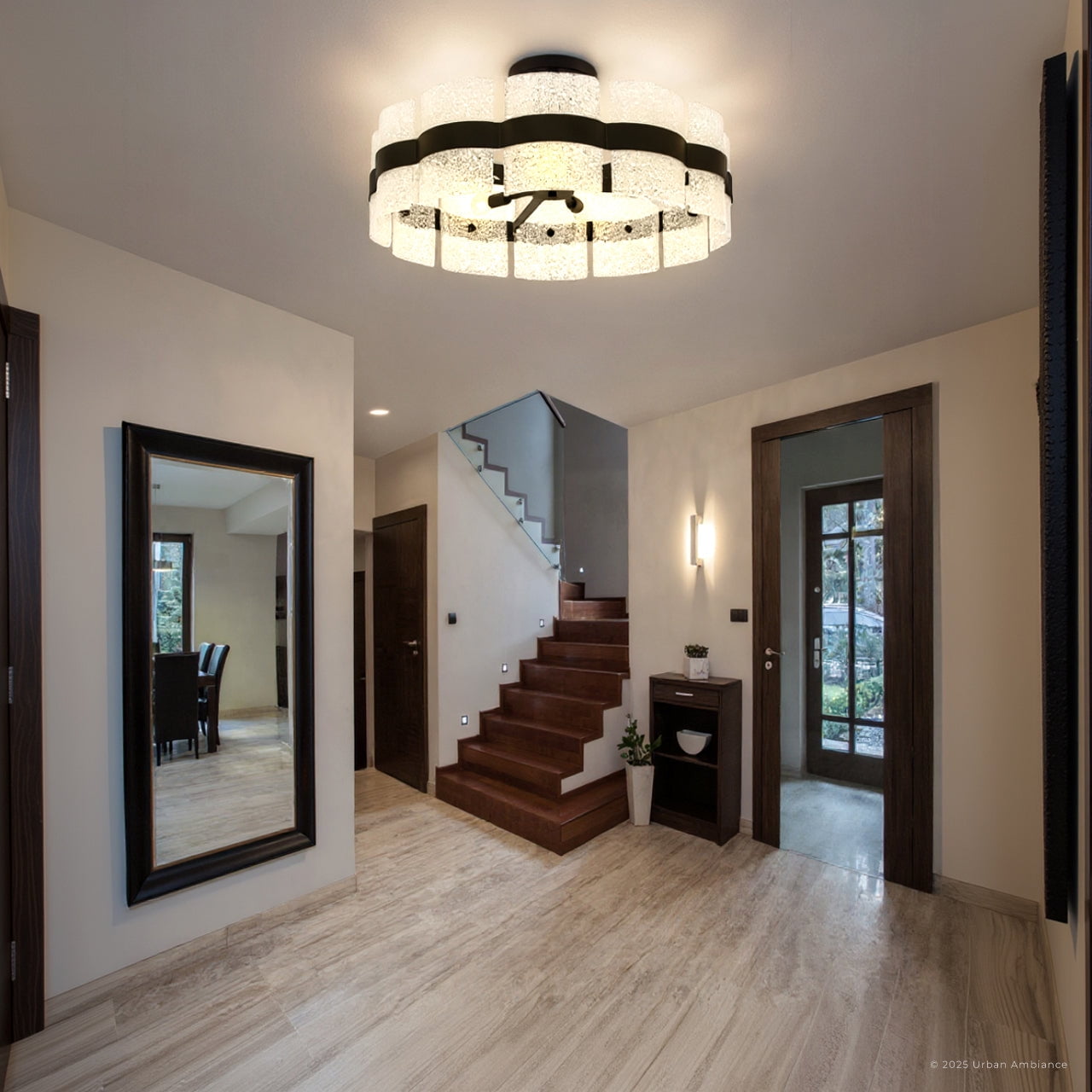 Luxury Contemporary Ceiling Light, Matte Black, UQL6500