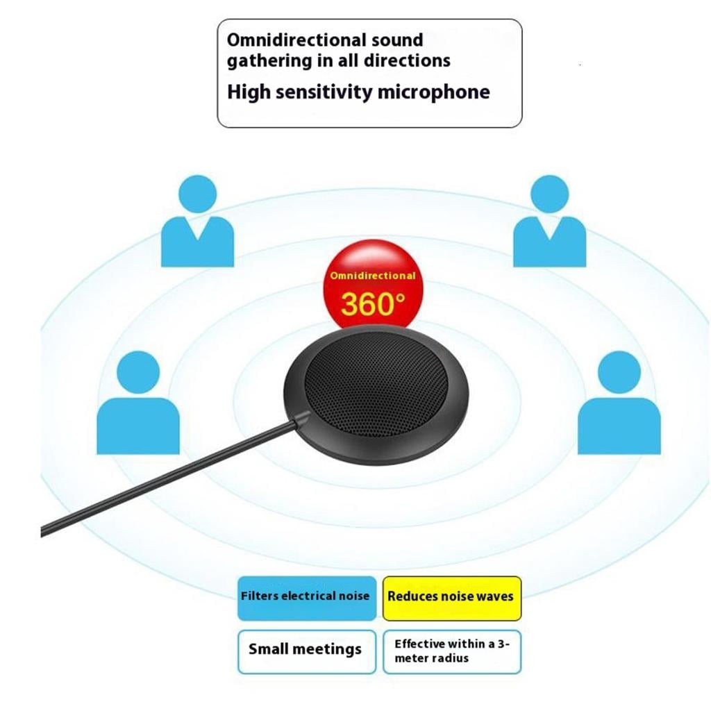 CEORPER Computer PC Mic Desktop Microphone 360 Degree Omnidirectional Pickup Condenser for Video Conference Gaming Chatting