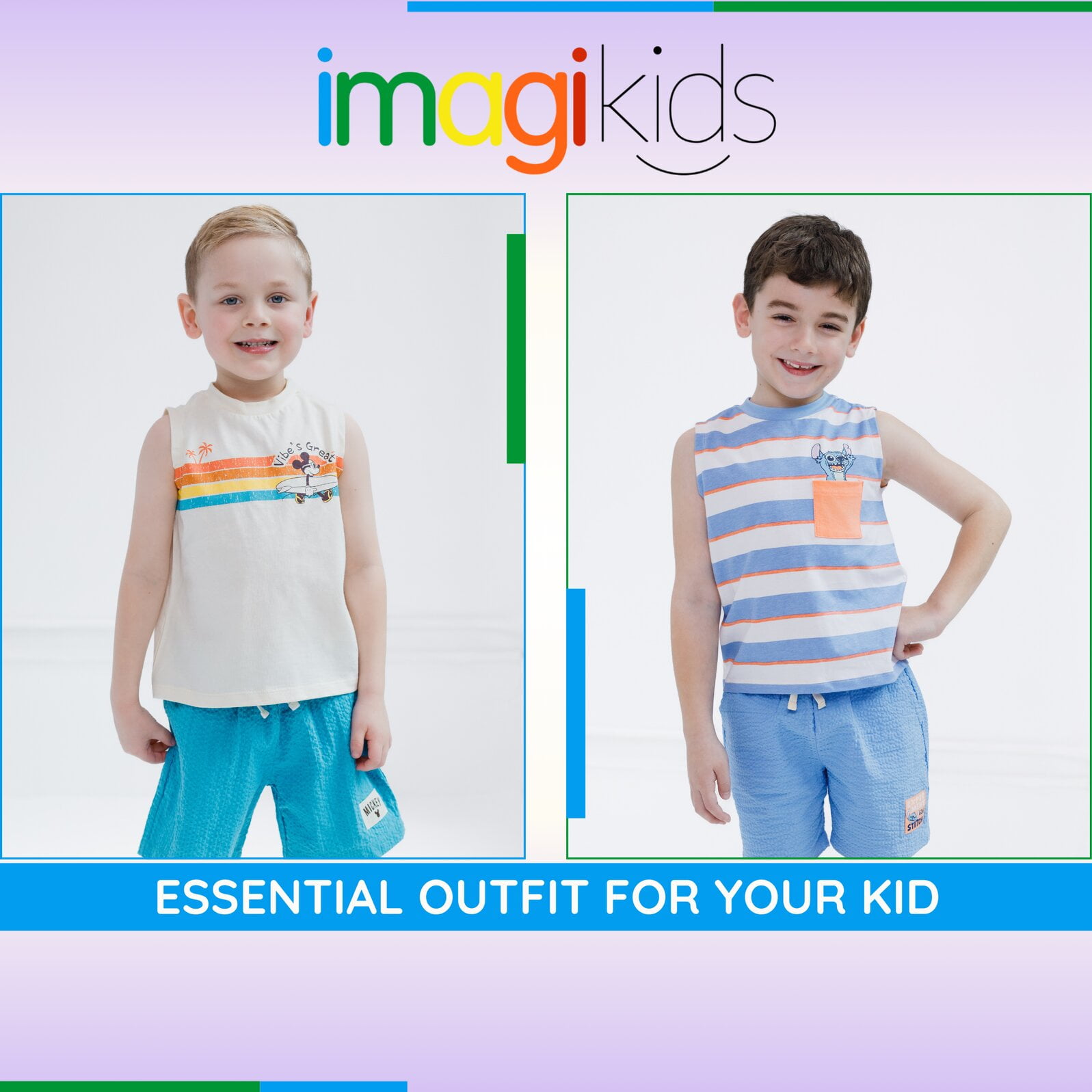 Disney Lilo & Stitch Tank Top and Shorts Outfit Set Toddler to Big Kid