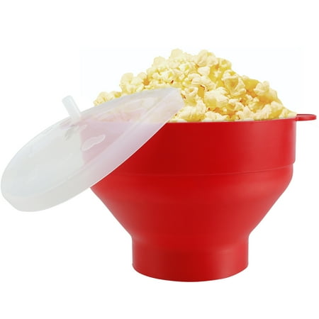 

Fyjucpa Silicone Microwave Popcorn Popper Foldable Popcorn Bucket with Lid and Handle Heat-Resistant Popcorn Popper Bowl DIY Popcorn Maker Dishwasher Safe for Home Party