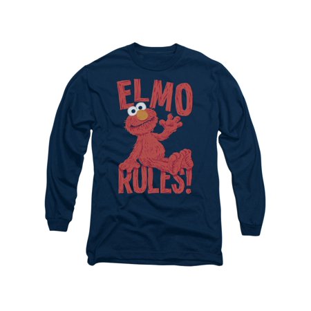 Sesame Street Classic Children's TV Show Elmo Rules Adult Long Sleeve T-Shirt