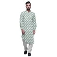thumbnail image 2 of Atasi Asymmetric Style Rayon Mens Kurta Printed Long Casual Kurta Shirt, 2 of 6