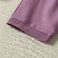thumbnail image 7 of SUXIAN Girls Boys Letter Print Summer Short Sleeve T Shirt Sports Short Pants Two Piece Outfit Sets Purple 6M, 7 of 7