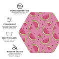 thumbnail image 3 of Yiaed Watermelon Print Leather Coasters for Drinks - Cup Coasters Coffee Table Kitchen Table Bar, Home & Office Gifts Handmade Drink Coasters-Hexagon, 3 of 6