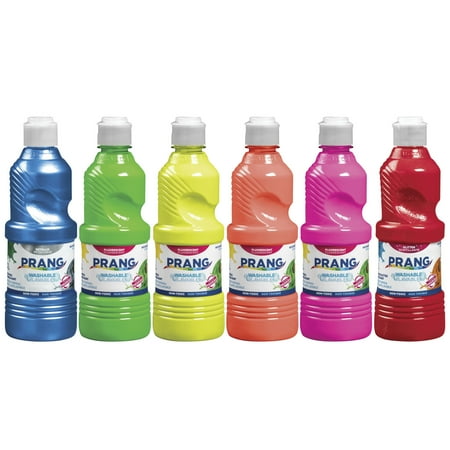 UPC: 0072067107992 | Prang Ready-to-Use Washable Tempera Paint Set Assorted Metallic Fluorescent Glitter Colors Pint Set of 6