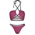 Women's Triangle Bikini Top Padded Halter Swimsuit Tops Tie String