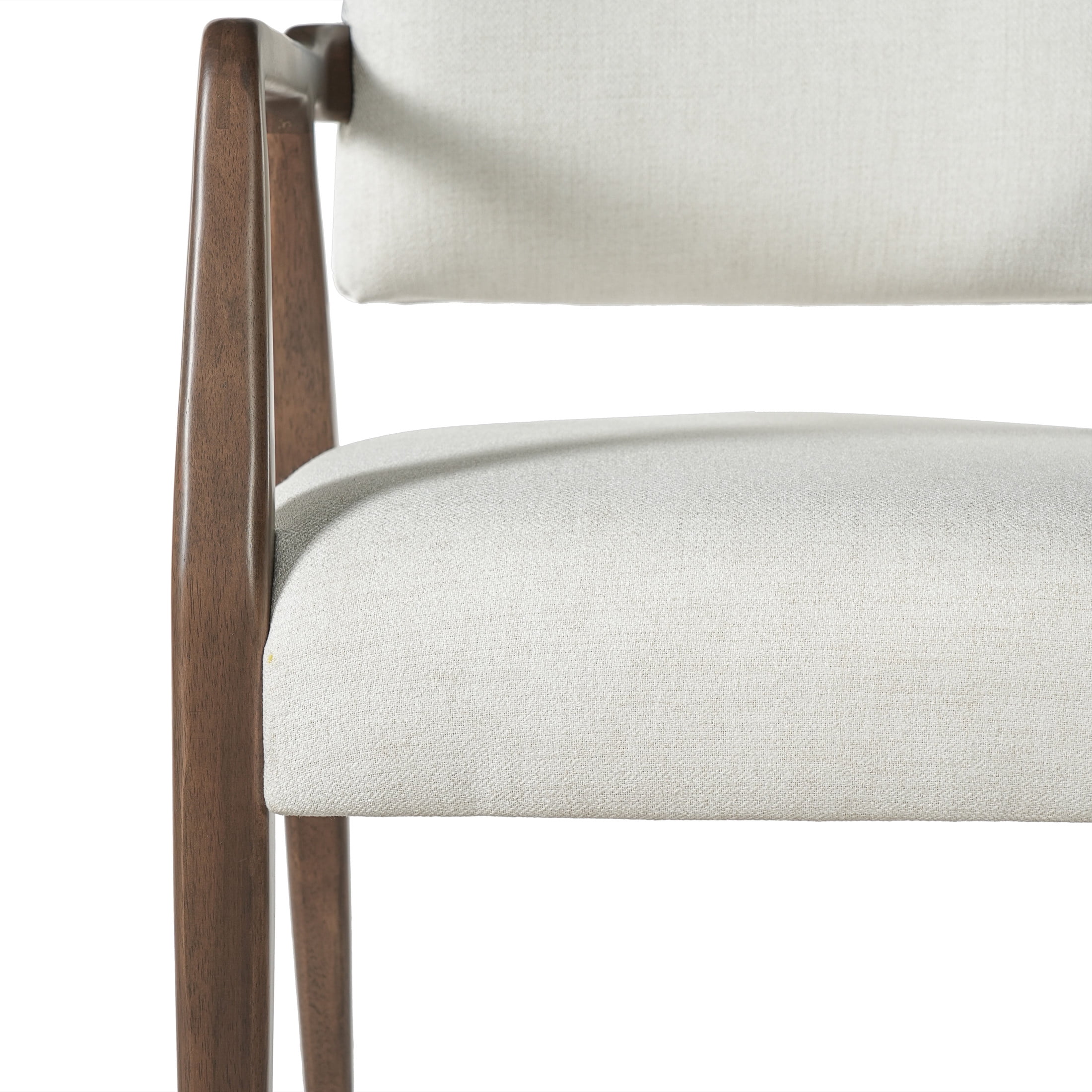 Christopher Knight Home Mid-Century Upholstered Dining Chairs, Wood Frame, Brown+Beige, Set of 2