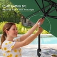 thumbnail image 6 of ACEGOSES 7.5ft LED Solar Outdoor Patio Market Table Umbrella with Polyester Canopy for Garden,Yard and Poolside, Forest Green, 6 of 9