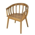 thumbnail image 4 of Christopher Knight Home Rustic Outdoor Dining Chair, Natural Wood with Slatted Back, Beige Cushion, Set of 2, 4 of 10