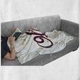 thumbnail image 6 of Olivia Soft Flannel Fleece Throw Blanket, Dotted Background with Calligraphic Traditional Female Name Illustration, Cozy Plush for Indoor and Outdoor Use, 50" x 60", Maroon and Mustard, by Ambesonne, 6 of 6