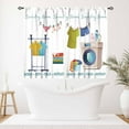 thumbnail image 6 of Laundry Room Curtians, Wash Dry Fold Repeat Rod Pockets Rural Country Farmhouse Laundry Drapes Treatments for Kitchen Living Room Bathroom Windows 2 Panel,84X84 Inch, 6 of 6