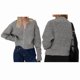thumbnail image 3 of Cárdigan Holgado de Cuello Redondo, Larga, con Cremallera Frontal, para Mujer, Moderno Suéter de Punto con Cremallera, Abrigos de Otoño. Gris Oscuro XL, 3 of 7