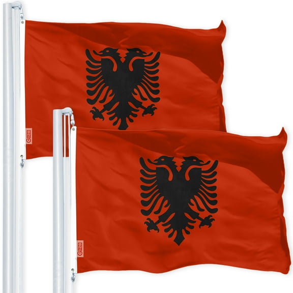 Albania Albanian Flag 3x5FT 2-Pack 150D Printed Polyester By G128
