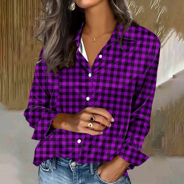 Jacenvly Hauts à Manches Longues pour Femmes Liquidation Mode Femmes Imprimé Décontracté Manches Longues Cardigan Ample pour Dames Blouse Veste en Denim Hauts pour Femmes Manches Longues