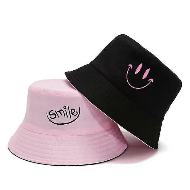 Sombrero de pescador unisex bordado de algodón de doble cara para mujer, ideal para playa y pesca.