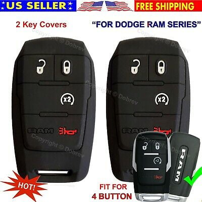 Dobrev 4 Button Silicone Rubber Cover Keyless Entry Fob Case Skin Protector Holder For Dodge Ram Truck 2019 2020 2021 2500 3500 5500 Key