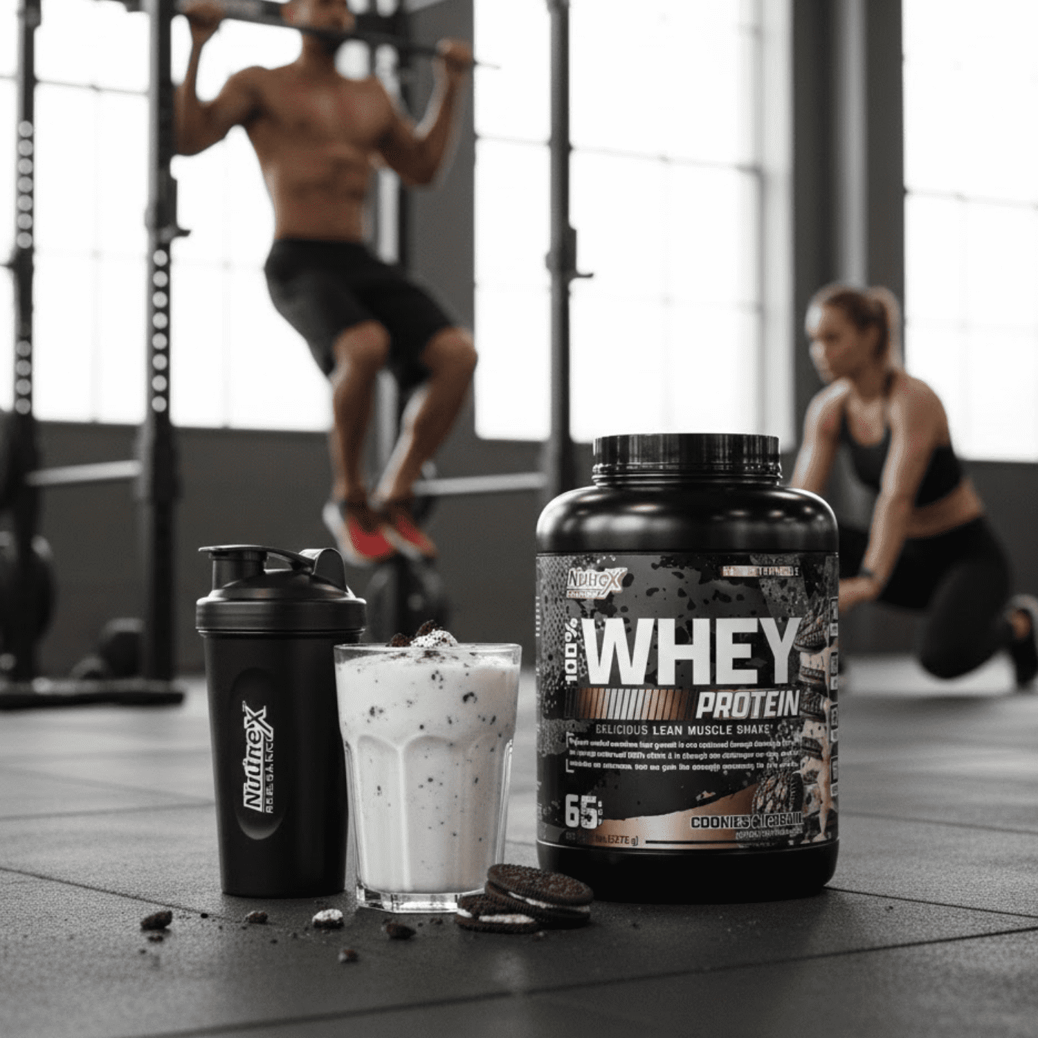 Nutrex Research Cookies & Cream 100% Premium Whey Protein Powder – 24g Protein per Scoop with EAAs & BCAAs for Muscle Recovery & Strength, 5 lb 64 Servings