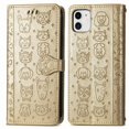 thumbnail image 1 of Funda Cartera FOXDOCK para iPhone 12 Mini , Flip PU con Relieve de Gatos y Perros, Tarjetero y Soporte, 1 of 6
