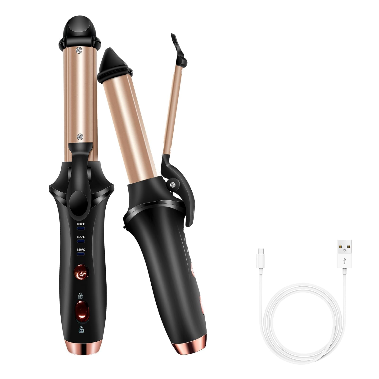 4000 mAh USB Cordless Curling Iron Rechargeable 302 F 356 F Mini Hair Curler Portable Travel Curling Iron with 3 Temp Setting Small Hair Curlers