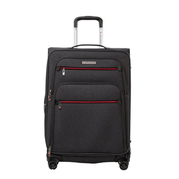 Air Canada Softside 25" Checked Luggage, Expandable Medium Spinner Suitcase with Rolling Wheels