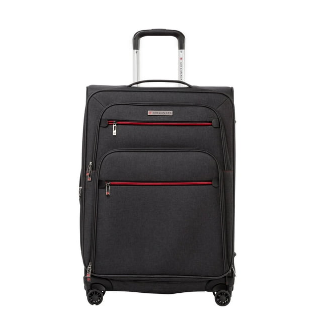 Air Canada Indigo Lite Collection Softside 25-Inch Checked Luggage, Expandable Medium Spinner Suitcase with Rolling Wheels for Travel