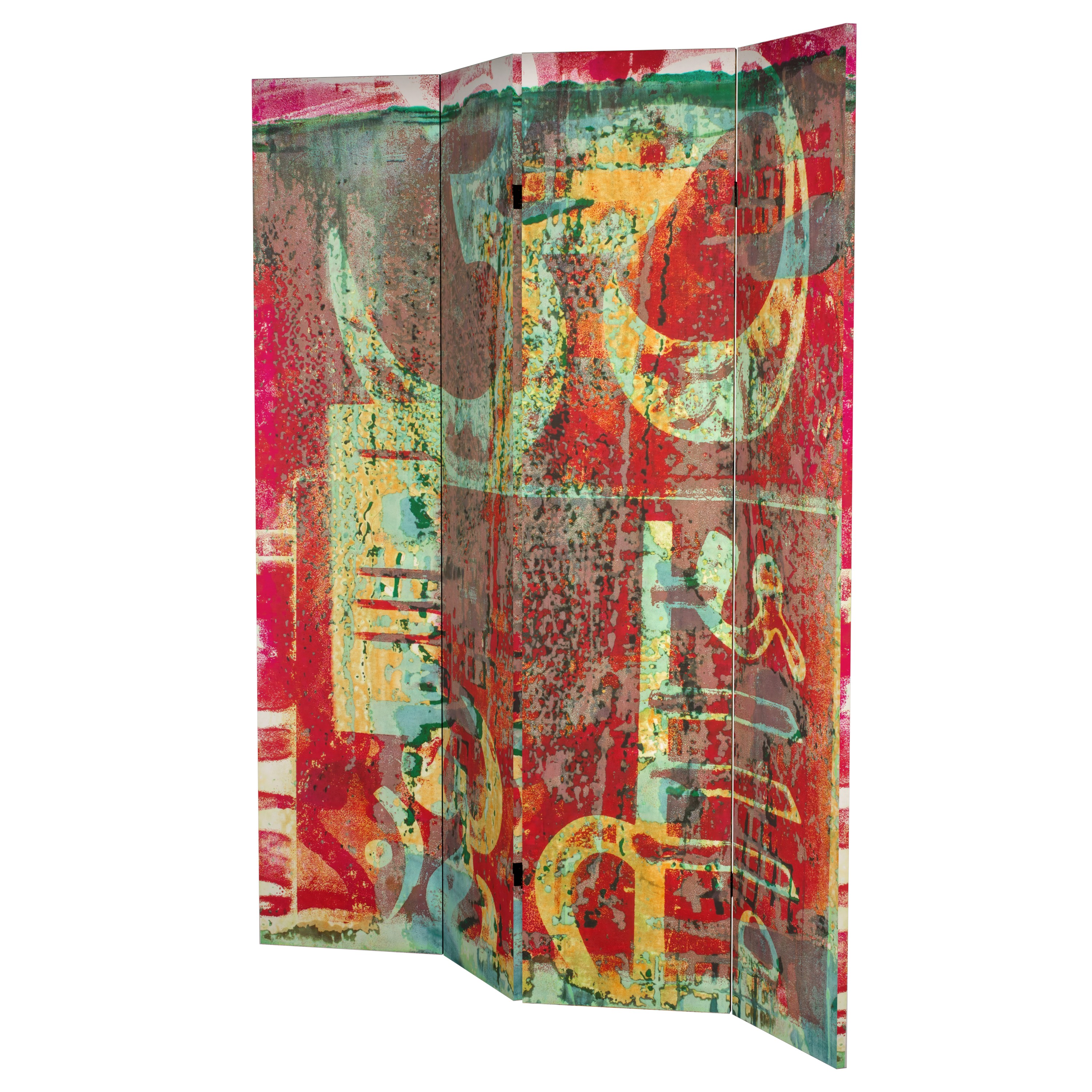 6 ft. Tall Double Sided Urban Mantra Canvas Room Divider