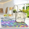 thumbnail image 5 of Yayeee Dish Drying Mat for Kitchen Counter 18"x24" Microfiber Absorbent Pad, Green Wavy Pattern, 5 of 7
