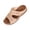 Beige, variant on Women Perforated Leather Metal Stud Open Toe Wedge Mule Sandals Comfortable Footwear For Casual Outdoor Daily Activities