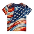 thumbnail image 5 of Amidoa Girls Short Sleeve Crewneck Summer Independence Day Graphic T Shirts Kids Casual Tops Beige Size 12, 5 of 6