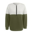 thumbnail image 4 of Womens Quarter Zip V Neck Long Sleeve Sweatshirts Color Block Casual Lightweight Pullover Fall Clothes for Women, 4 of 5