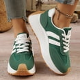 thumbnail image 2 of Rokment Women's Vintage Platform Chunky Low Top Fashion Sneakers Fall Winter Retro Casual Color Block Patchwork Height Increasing Skateboard Tennis Walking Shoes Comfortable Green Size 7.5, 2 of 6