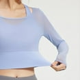 thumbnail image 3 of Maplenight Long Sleeve Workout Tops for Women Breathable Running Yoga Athletic Shirts Slim Fit Gym Crop Tops, 3 of 8