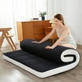 thumbnail image 3 of MAXYOYO 6" Extra Thick Japanese Floor Mattress Futon Mattress, Foldable Floor Mattress for Adults Floor Bed Guest Mattress Camping Mattress,Black,Queen, 3 of 11