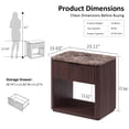 thumbnail image 2 of Hvoonc 24" Tall Fluted Walnut End Table with Drawer Set of 2, Modern Bedside Table with Faux Marble Top and Rounded Corners for Bedroom, 2 of 6