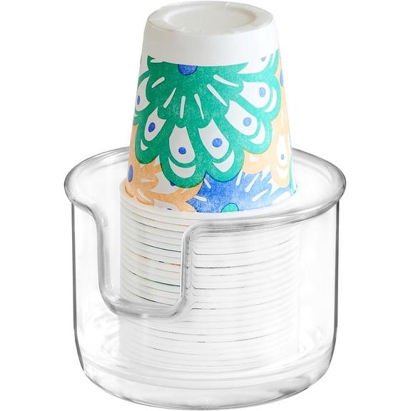 Youngever 2 Pack Plastic Disposable Paper Cup Dispenser, Small Plastic Dispenser Cup Holder (Clear)