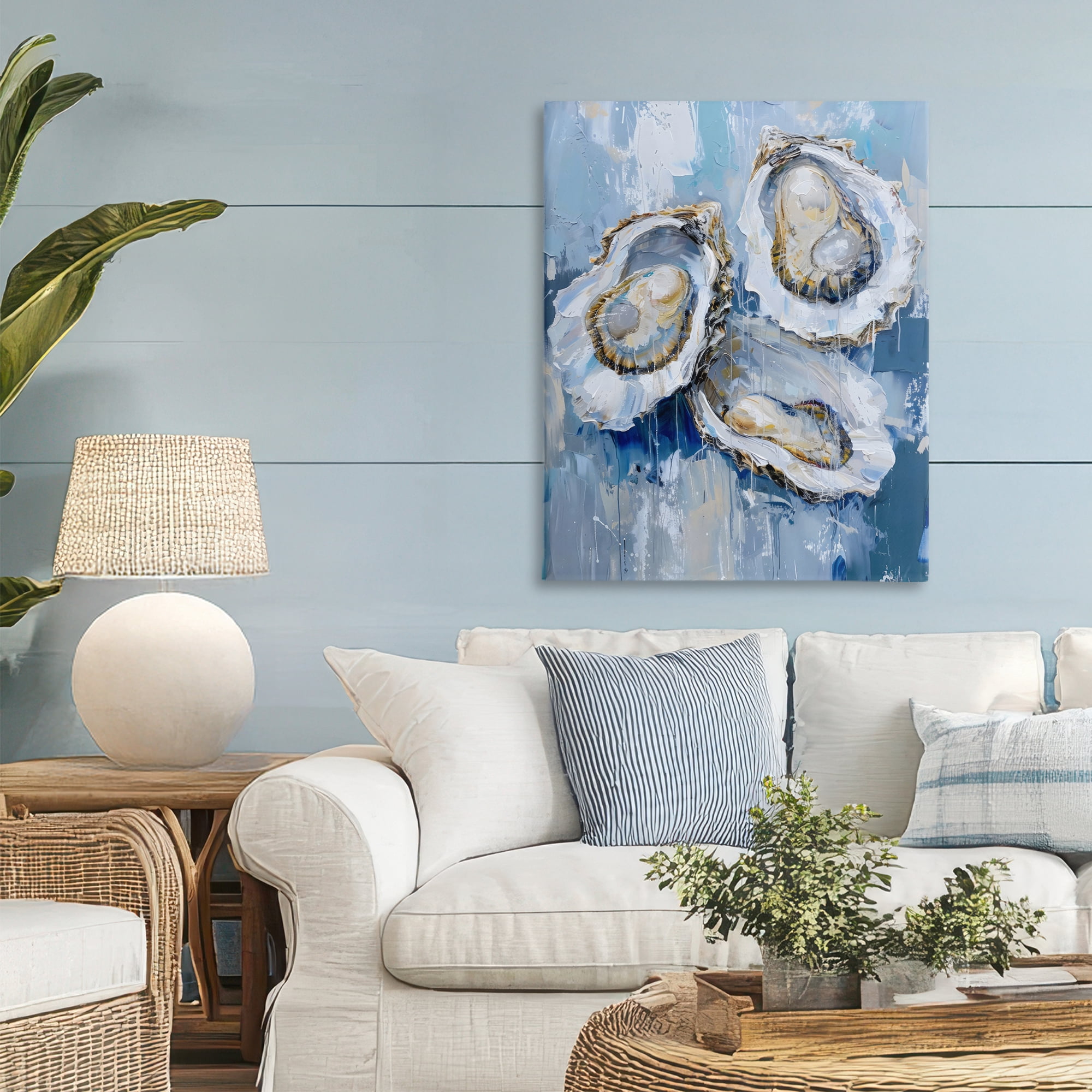 Stupell Industries Vibrant Blue Oysters Canvas Wall Art, design by Creative Studio