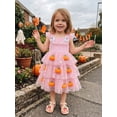 thumbnail image 6 of BemeyourBBs Toddler Baby Girl Halloween Dress Outfit Flying Sleeve 3D Pumpkin Ghost Decor Shinny Star Tutu Tulle Dress Little Girls Summer Fall Cake Smash Party Dress, 6 of 9