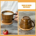 thumbnail image 4 of BRIGHTFUFU Wood Water Mug Espresso Cup Lacquer Finish For Yogurt Adults Daily Use 1Set, 4 of 6